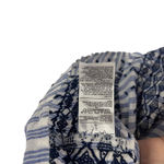 Old Navy  Women's Size Large Blue Striped Boho Embroidered‎ Top Photo 6