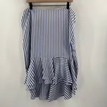 Lauren Ralph Lauren Skirt SZ 14 100% Silk Nautical Coastal Stripe Tiered Ruffle Blue Photo 9