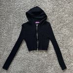 Edikted Cable Knit Zip Up Cardigan Photo 2