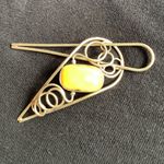 Beautiful genuine amber hair pin 💖 Gold Photo 4