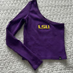 Hype & Vice purple lsu one shoulder long sleeve Photo 0