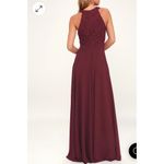 Lulus  Picture Perfect Burgundy Lace Maxi Dress Size Small Photo 2