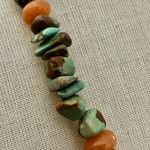 Stabilized Turquoise & Carnelian Beaded Necklace with Industrial Cross & Dragonf Photo 6