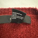 Forever 21  Women Small Burgundy Textured Crew Neck Long Sleeve Pullover Sweater Photo 4