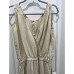 Cloth & Stone  Linen Drawstring Wide Leg Crop Jumpsuit Natural Color Sz M Photo 5