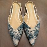 Betsey Johnson Vance Floral Blue White Slingback Rhinestone Ballet Flats Size 10 Photo 2