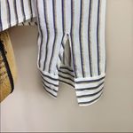 EXPRESS  The Boxy Shirt Striped Button Front Shirt Blue White Gold Small Photo 11