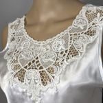 Vintage New Sears Camisole Cami Silky White Satin Lace Applique Small Blouse Top Photo 2