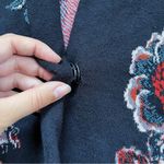 Anthropologie Moulinette Souers • Anthro Jacquard Floral Blazer black red knit jacket Photo 6