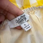 COLOR ME COURTNEY Puffy Sleeves Gingham Yellow Crop Top Size S Photo 3