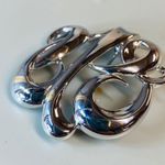 Monet Vintage Geometric Swirl Open Work Weave Silver Tone Jewelry Pin Brooch Photo 9