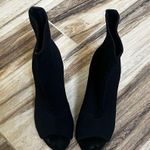 Nicole Miller  black open toed knit booties Photo 0