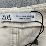 ZARA NWT  Sailor Shorts Women XS Cream Gold Button High Waist Photo 4