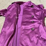 BCX  Double Breasted Belted Trench Coat Jacket Women's Size M Purple Satin Look Photo 7
