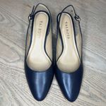 Talbots Kelsey Slingback Pumps Navy Nappa Leather Almond Toe Women’s Size 6.5 Photo 3