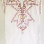 ZARA Woman Embroidered Mexican Spanish Style White Tunic Top Boho Hippie Small Photo 0