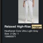 Lululemon Relaxed high rise joggers heather grey size 2   Photo 2
