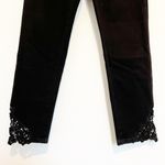 Soft Surroundings  Denim Touch of Lace Straight Leg Slim Ankle Jeans Black Size 6 Photo 3