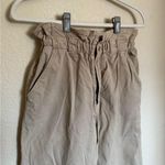MOTHER the Yoyo Ruffle Greaser Ankle Pants Sz 28 Paper Bag Waist in Medium Khaki Tan Photo 5