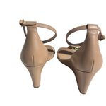 Coach Odetta Nude Leather Wedge Sandal Ankle Wrap 9 Photo 5