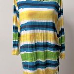 Ruby Rd  Stripe Geometric long Sleeve Adjustable Ruching Side seam multicolor 1X Photo 0
