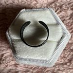 Stainless Steel Black Shiny Finish Adjustable Ring Size 7 Photo 2