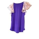 NY&Company 7th Avenue purple flutter sleeve blouse lightweight size XSmall EUC Photo 1
