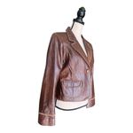 XOXO Women's Vintage Brown Leather Cowgirl Blazer Jacket Size L Photo 2