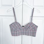 ZARA  Tweed Checkered Plaid Corset Crop Top Photo 1