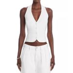 AQUA  Women's Halter‎ Vest Top Cropped Fitted White Sleeveless XL Photo 4