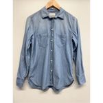 J‎ Crew Button Down Long Sleeve Shirt Size 4 Blue Classic Casual Denim Collared Photo 1