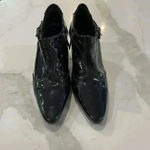 Aquatalia  by Marvin K Ankle Booties Black Patent Leather Side Zipper Women's 6.5 Photo 2