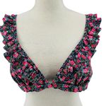 Aeropostale Live Love Dream Floral Ruffle Triangle Bikini Top Large Photo 7