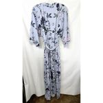 Jessica Simpson  Maternity Maxi Dress Plus Size 2X Blue Floral Belted Boho 1288 Photo 2