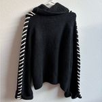 525 Vida Boucle Whip Stitch Pullover NWT Size Large In Black Photo 6