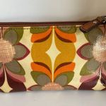 Fossil Cream and Green Cosmetic Bag Retro Floral Design Photo 2
