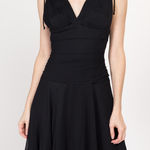 EXPRESS Vintage Y2K 100% Silk Shell Black V-Neck Mini Dress A-Line Sleeveless 12 Photo 0