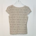 St. John  Beige Tan White Black Melange Lace Knit Top Shirt Blouse Size S Photo 1