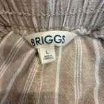 Briggs New York **Briggs Women’s Wide Leg Pants – Tan with White Stripes, Size L** Photo 4