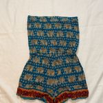 Angie 121 Strapless Shorts Boho Elephant Romper Size Medium Photo 2