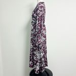 Bardot Jolie Floral V Neck Cuff Sleeve Sheer Lattice Ruffle Midi Dress Small 6 Photo 3