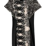 Yigal Azrouel Coral Reef Burnout Black Tan Short Sleeve Sheath Dress size 10 Photo 0