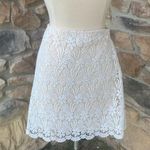 ZARA  Ivory Lace Scalloped Hem Lined Mini Skirt Photo 5