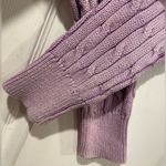 No Comment NWT  Size M Purple Lilac Cotton Cable Knit Mock Neck Cropped Sweater Photo 6