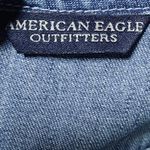 Vintage 90s Y2k American Eagle Denim Mini Dress Cotton Babydoll Empire Waist XS Blue Photo 7