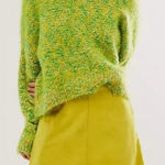 Free People New! Women’s Stardust Pullover Lemon Lime Green Combo, size S Photo 0