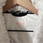 Free People NWOT Far Out Fleece Jacket in Ivory Sherpa White / Black Photo 9