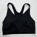 Victoria's Secret VS Pink Size S Sports Bra Ultimate Lightly Lined Black Padded Band Logo Women’s Photo 1