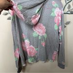Just Be  Womens grey with pink floral Maternity Pull Over Hoodie Shirt Sz M Photo 4