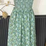 Crown & Ivy Society Social x 100% Cotton Floral Cottagecore Midi Dress Sz L 💚🍄 Photo 0